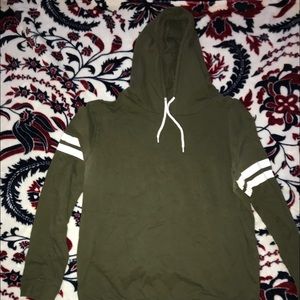 Green sweater with hood